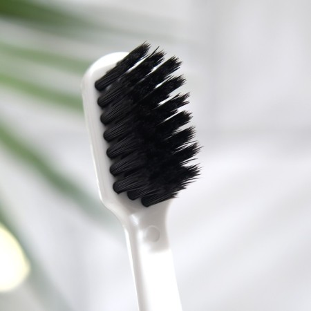 Dental brush "Medic" soft bristles, biodegradable, black + white, 2 pcs.-1