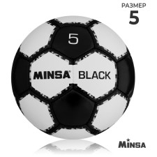 Мяч футбольный MINSA Black, PU, ручная сшивка, 32 панели, р. 5