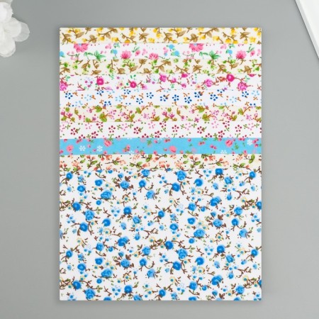A set of fabric self -adhesive for creativity (UP. 10 pcs.) 15x10 cm, assorted-1