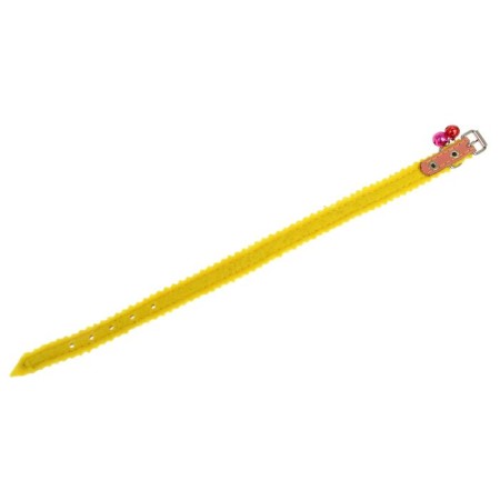 The collar is decorated with synthetic winterizer, with bells, 28 x 1 cm, pink-4