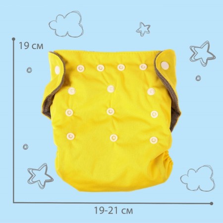Panties-scammer, reusable, carbon-bamboo fabric, yellow color, from 0-36 months.-3