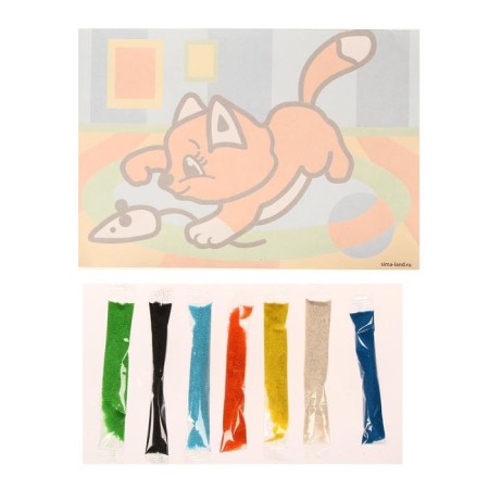 New Year's fresco "New Year! Cat with mouse "-3