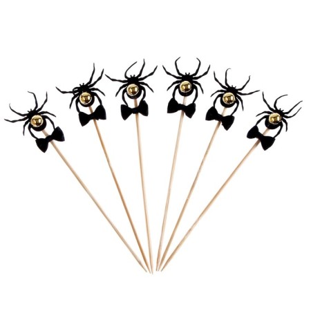 Spiders skewers, with a bow, in a set of 6 pieces-4