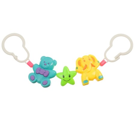 Stretching on the stroller/crib “Bear, star, elephant”, 3 toys, crumb me-6