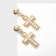 Earrings with pearls "crosses" on beads, white color in gold