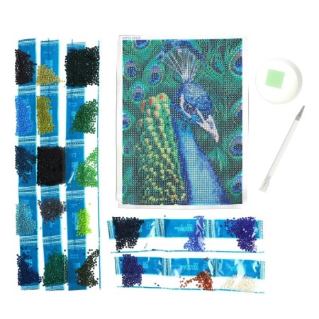 Diamond mosaic with full filling on the canvas "Pavlin", 15 x 21 cm-2