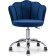 Computer chair BUD Metal/velor, chrome/blue 56x54x70 cm