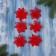 Jewelry decoration "Carved flower" (set of 6 pcs) 7 cm, red