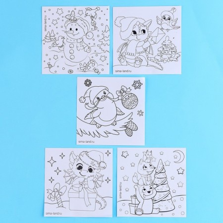 Set for creativity. Christmas balls for coloring "Winter History", 6 pcs-5