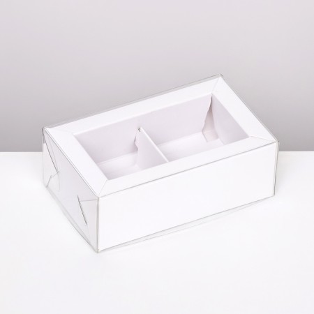 Folding box with a transparent lid, 10 x 6 x 3.5 cm, white-1