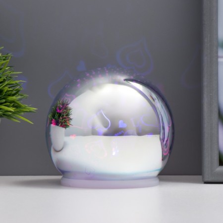 Nightlight "Mirror Ball" Led RGB from batteries 2haa chrome 10x10x10cm Risalux-2