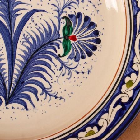The pancake of Rishtan ceramics "Patterns", 24 cm, Blue Mix-3