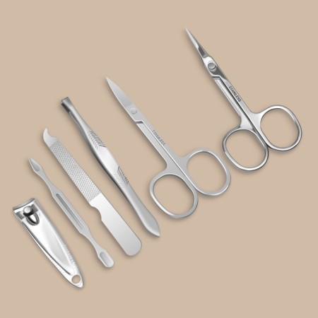 Manicure set, 6 items, in case, red color-3