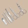 Manicure set, 6 items, in case, red color