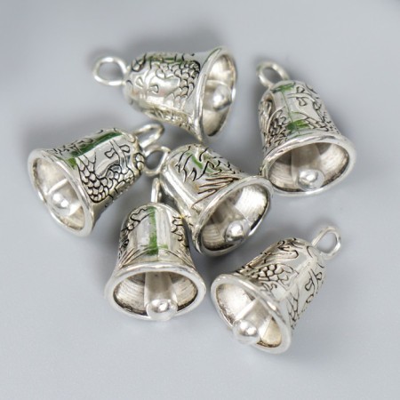 Decor Metal for creativity "Bell" silver set 6 pcs-2