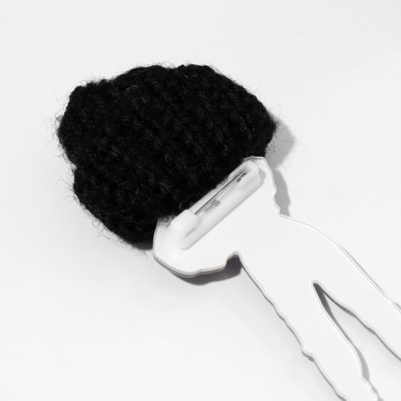 Brooch "Girl" in a tracksuit, colored in silver-2