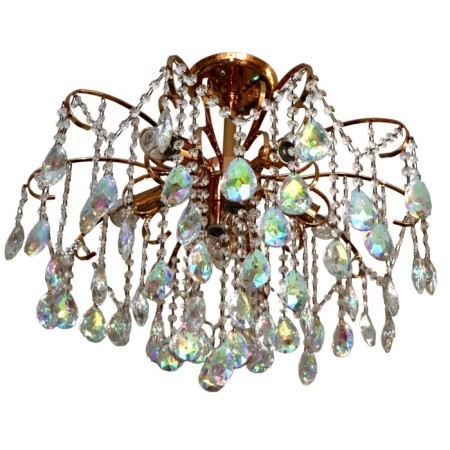 Crystal chandelier Bencrezo B21085/7FGD+RNB, 7x40W, E14, 35x60x60 cm, gold color
