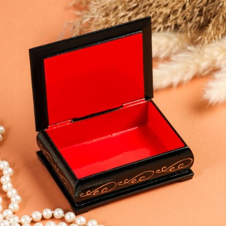 Casket "Peonies", 7.5x10 cm, lacquer miniature-1