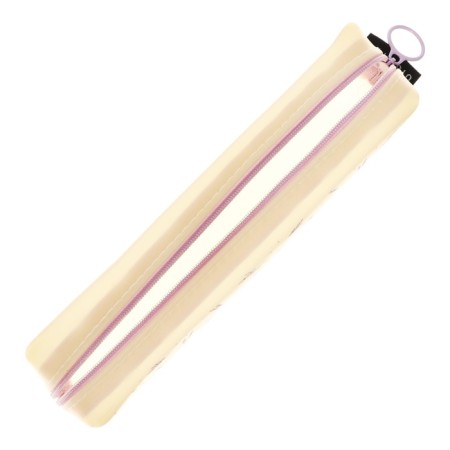 Penal soft, 1 compartment, 40 x 190 x 50 mm, voluminous, Colorio "Flowers", silicone, beige-3