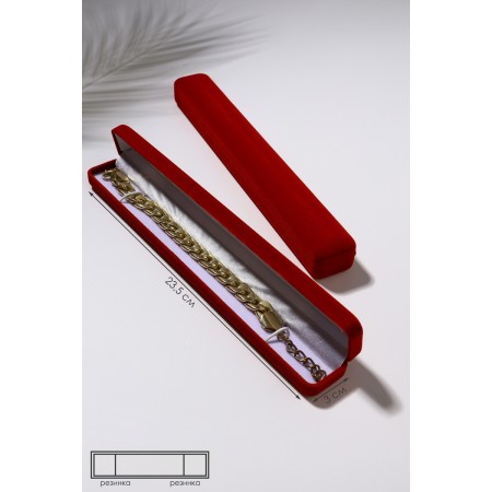 The case is velvet for a bracelet/chain/clock "Penal", 23.5 × 3, red color-2