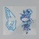 Stick plastic rhinestones "Wing butterfly and flowers" 16x17 cm