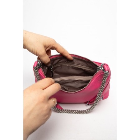 Bag Cross-Body Women's, genuine leather, Ludor Pink, 26x5x17 cm-4