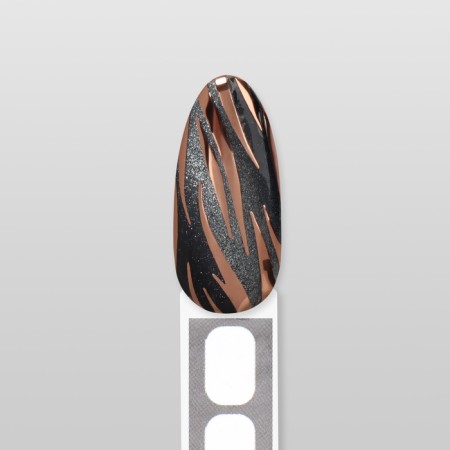 Zebra nail stickers, foil, pink gold color-5