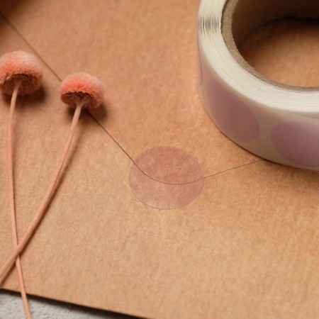 Stick transparent round color tape, mix, 2 x 2 cm, 300 pcs.-1