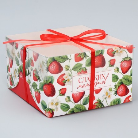 Capcake box, confectionery packaging, 4 cells “My sweet”, 16 x 16 x 10 cm-1