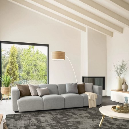 Rectangular carpet Merinos Kair, size 200x290 cm, Gray color-2