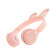 Wireless headphones Y08R, invoices, children's, BT 5.1, backlight, 400 mAh, pink