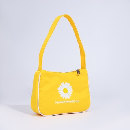 Youth bag with zipper, yellow color-1