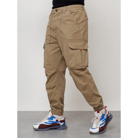 Cargo jeans men, size 56, beige color-5
