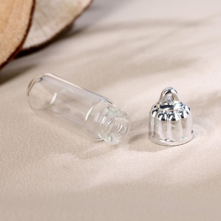 The basis for creativity and decor “A bottle with a suspension on the lid”, 3 ml, the color of silver-1