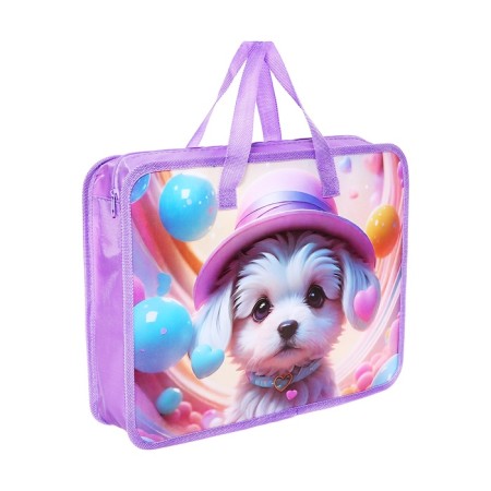 Folder with handles plastic, A4, puppy