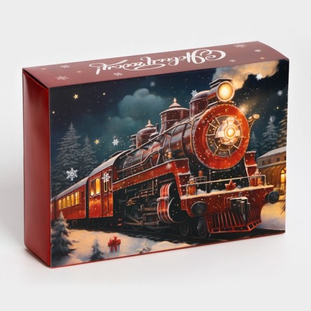 New Year. Box under 6 sweets "Happy New Year!", 13.7 x 9.8 x 3.8 cm, confectionery packaging-1