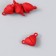 Magnetic metal lock "heart" red matte 2 pcs 1.2x1.2 cm
