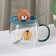 Glass mug with a ceramic lid and a spoon of Teddy, 350 ml