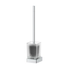 Holder with toilet ruff, matte glass, chrome