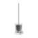 Holder with toilet ruff, matte glass, chrome