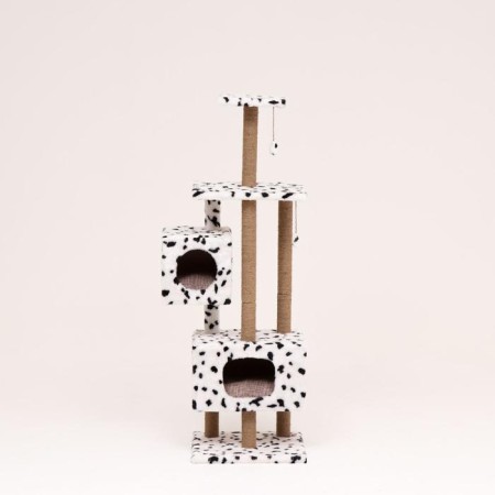 House for cats with a claw, with a site and shelf, 65 x 51 x 173 cm, Dalmatian-1