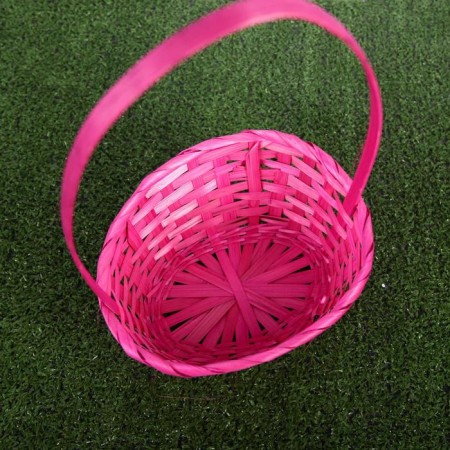 A set of basket baskets, pink, bamboo, 3 pcs.-3