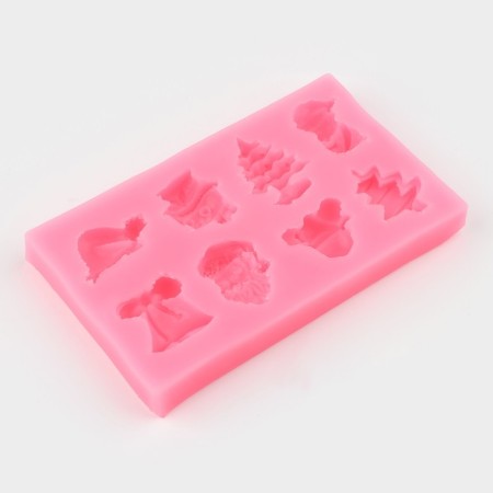 Mold "Snow", silicone, 11.8 × 7 cm, pink color-1
