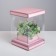 Gift box for flowers with a vase and PVC windows folding, packaging, “inspiration”, 16 x 23 x 16 cm