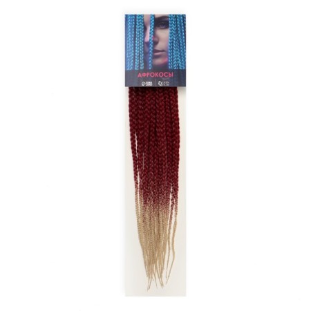 SIM-BRAIDS AFROKOSOS, 60 cm, 18 strands (CE), red/white color (#FR-2)-4
