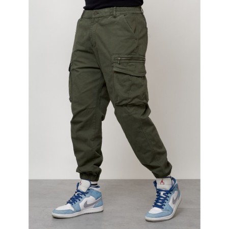 Cargo jeans men, size 44-46, khaki color-1