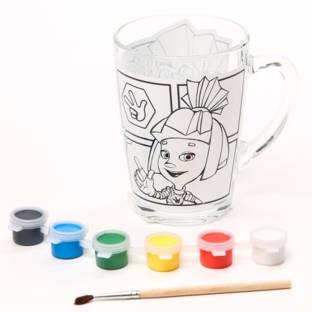 Glass mug painting, 300 ml "SIM card, nolik and fire", fixtures-1