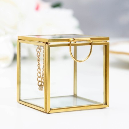 Casket for rings "Cube", 6x6x6 cm, glass-5