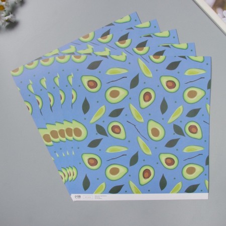 Scrapbooking paper "Avocado" density 180 grams set 5 pcs 30.5x32 cm-1