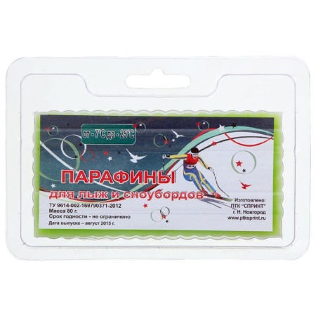Paraffin for skis, from -7 to -25 ° C, 80 g, green color-2